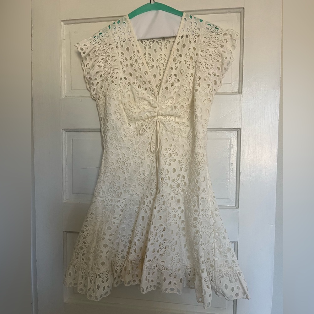 White eyelet dress! So cute for any bridal or vacation!
